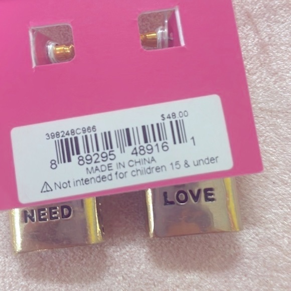 Brand New Betsey Johnson All You Need is Love Locket Crystal Rainbow Earrings - Picture 14 of 14